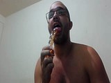 sucking a glass dildo webcam