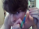 cutting hair webcam